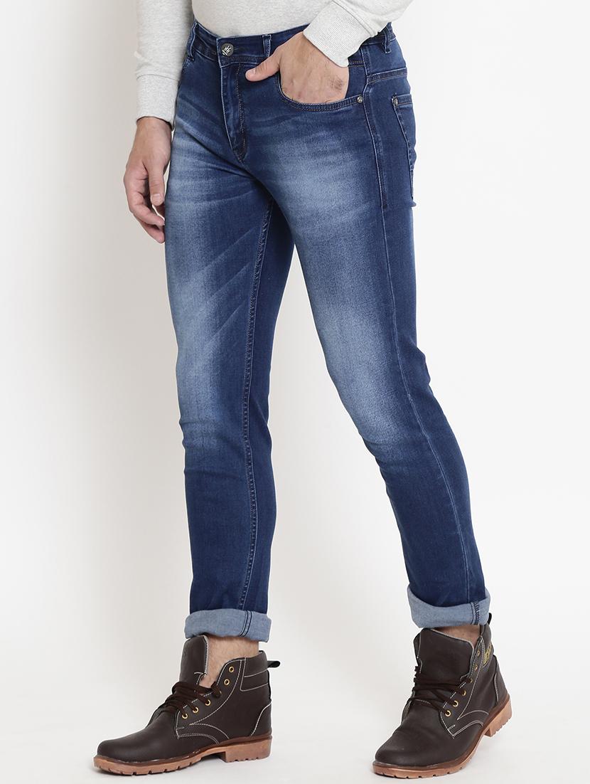 blue cotton washed jeans - 15721453 - Zoom Image - 2