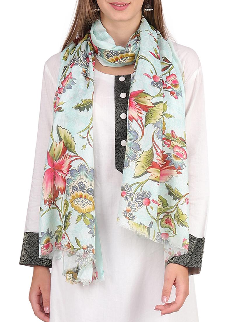 green cotton scarf - 15721642 - Zoom Image - 2