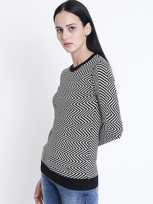 ribbed edge chevron pullover - 15721733 - Standard Image - 2