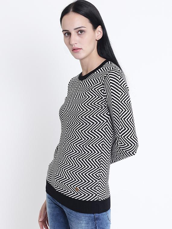 ribbed edge chevron pullover - 15721733 - Zoom Image - 2