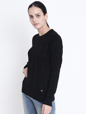 ribbed edge cable knit pullover - 15721734 - Standard Image - 2