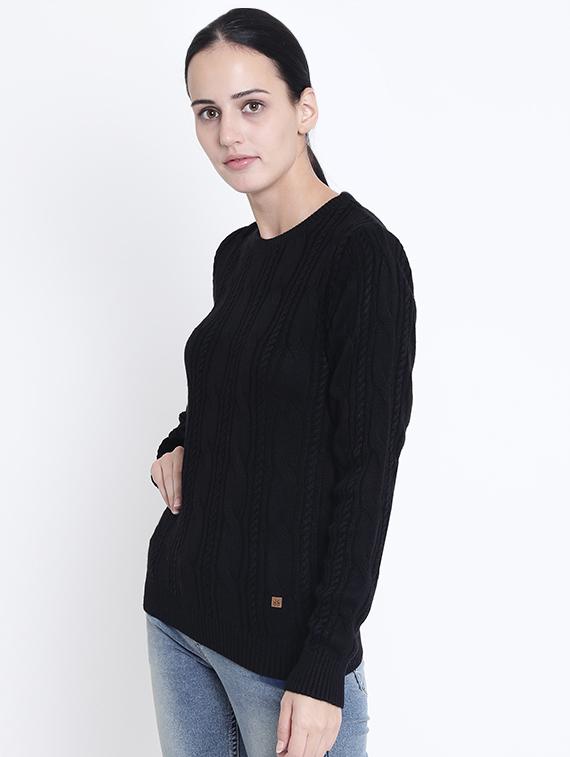 ribbed edge cable knit pullover - 15721734 - Zoom Image - 2