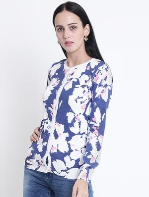 ribbed edge round neck cardigan - 15721740 - Standard Image - 2