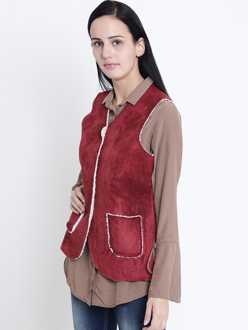 lace detail pocket patch waistcoat - 15721753 - Zoom Image - 2