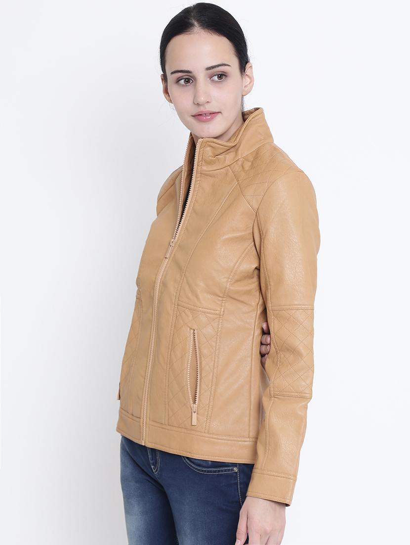turtle neck leather jacket - 15721755 - Zoom Image - 2
