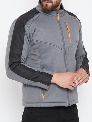 grey polyester casual jacket - 15722131 - Standard Image - 2