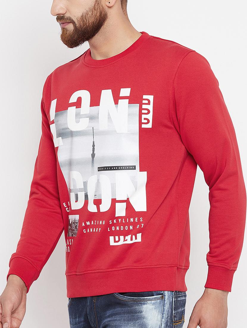 red cotton sweatshirt - 15722232 - Zoom Image - 2