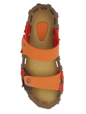 orange leatherette slip on slippers - 15722392 - Standard Image - 5