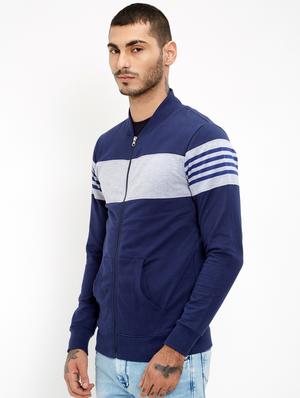 navy blue cotton casual jacket - 15724442 - Standard Image - 2