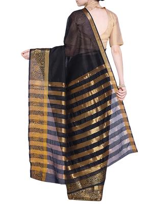 floral zari border woven saree with blouse - 15724742 - Standard Image - 2
