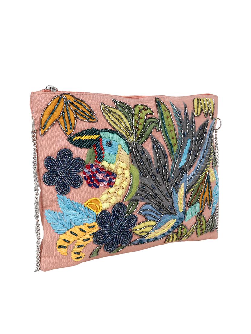 pink cotton regular sling bag - 15725210 - Zoom Image - 5