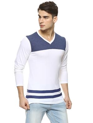 white cotton color block t-shirt - 15725947 - Standard Image - 2