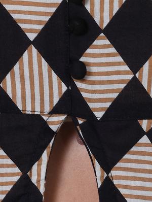 checkered high slit kurta - 15726012 - Standard Image - 5