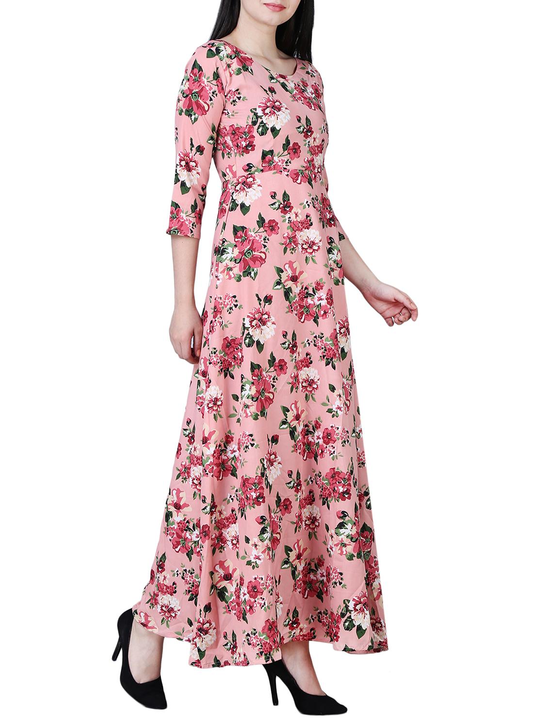 round neck floral maxi dress - 15726076 - Zoom Image - 2