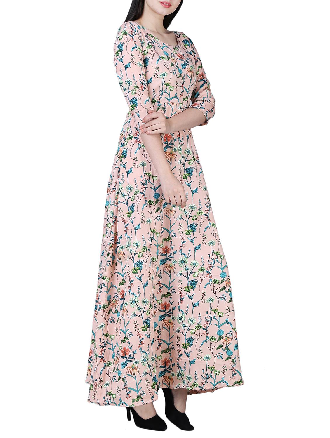 round neck floral maxi dress - 15726103 - Zoom Image - 2