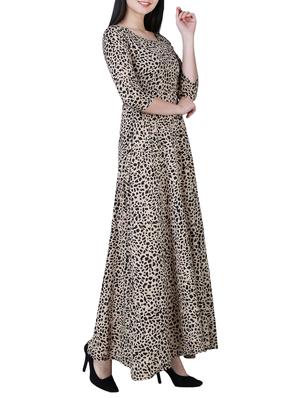 round neck animal print maxi dress - 15726104 - Standard Image - 2