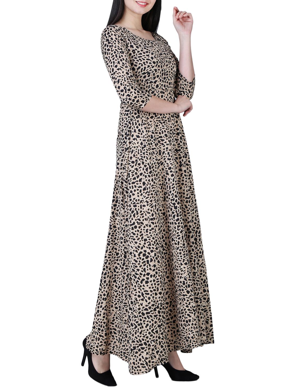 round neck animal print maxi dress - 15726104 - Zoom Image - 2