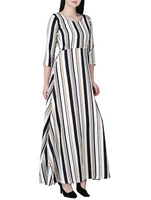 round neck striped maxi dress - 15726105 - Standard Image - 2