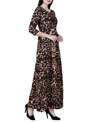 round neck animal print maxi dress - 15726107 - Standard Image - 2
