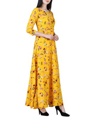 round neck floral maxi dress - 15726109 - Standard Image - 2