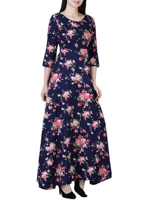round neck floral maxi dress - 15726110 - Standard Image - 2