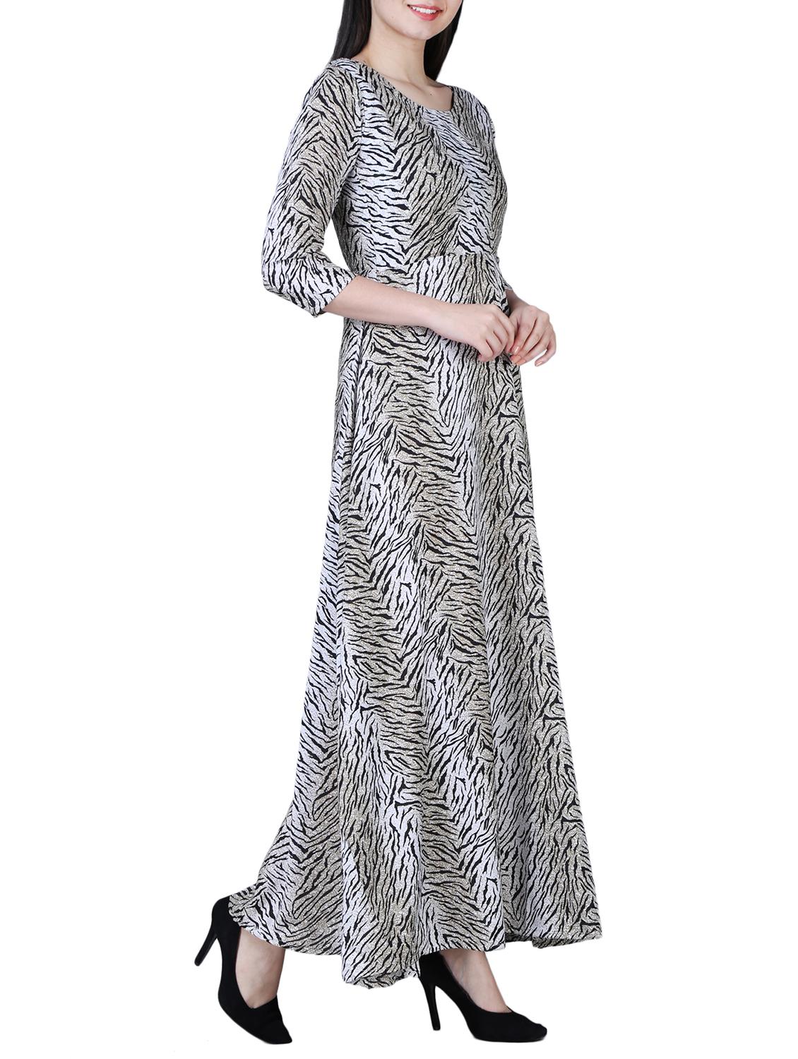 round neck animal print maxi dress - 15726111 - Zoom Image - 2