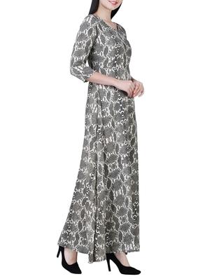 round neck flared maxi dress - 15726112 - Standard Image - 2