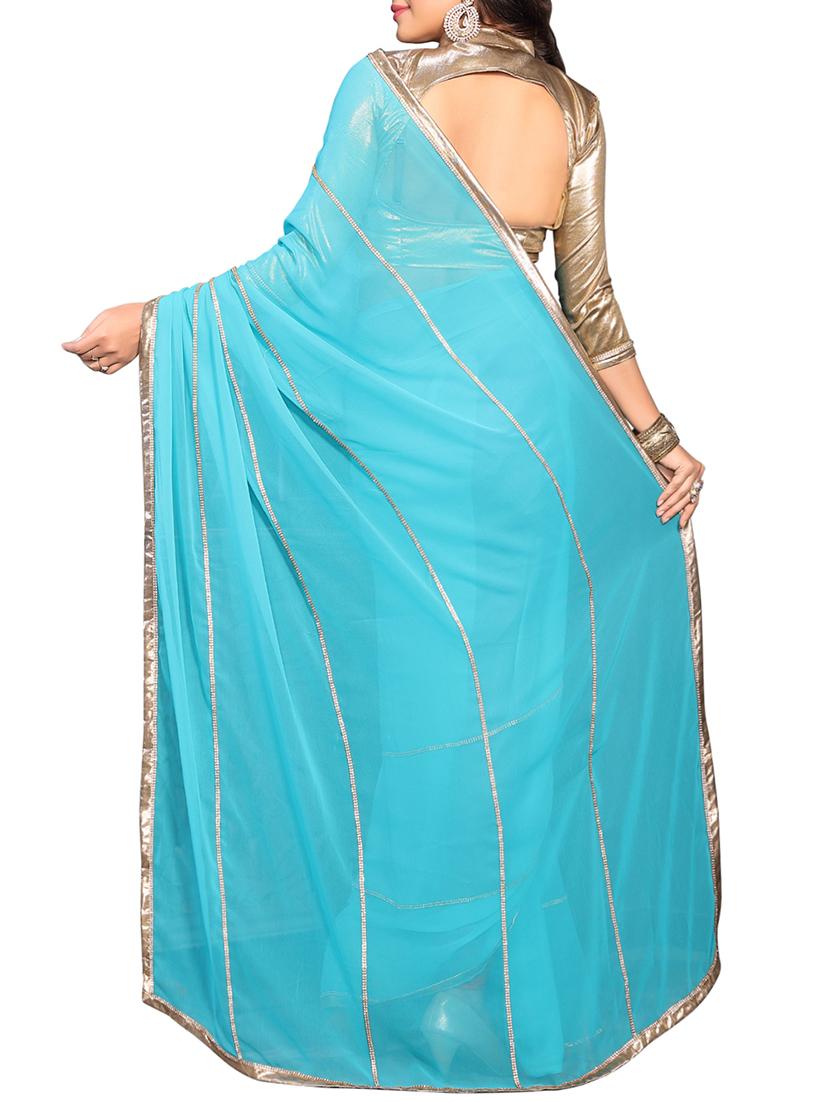 embellished lace border saree with blouse - 15726251 - Zoom Image - 2