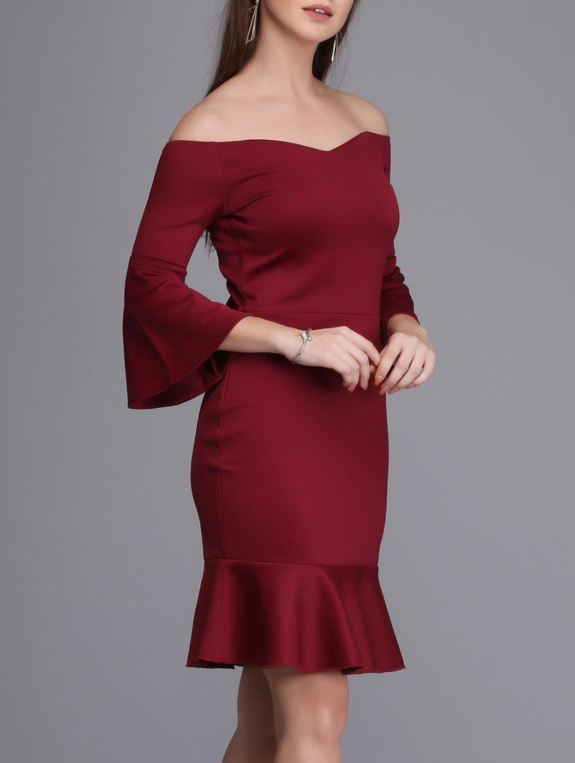 bell sleeved off shoulder dress - 15726259 - Zoom Image - 2