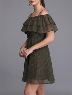 ruffled detail a-line dress - 15726262 - Standard Image - 2