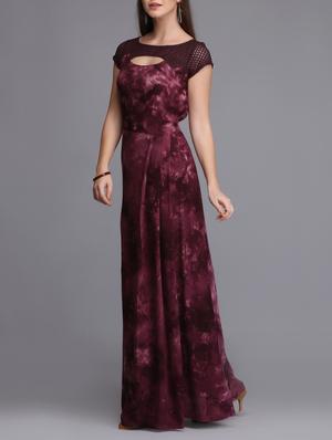 mesh paneled cut out detail maxi dress - 15726270 - Standard Image - 2