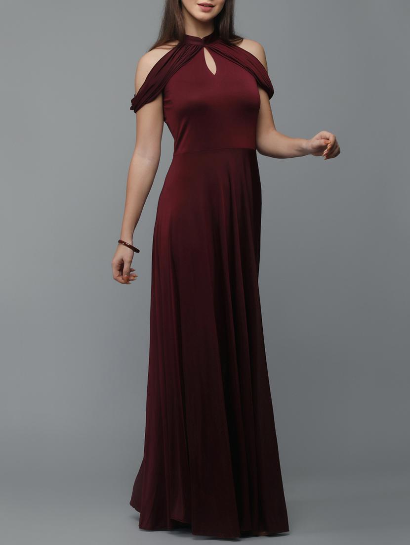 cold shoulder flared maxi dress - 15726277 - Zoom Image - 2