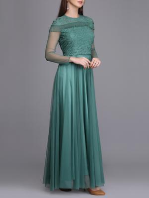 fringed detail embroidered gown - 15726279 - Standard Image - 2