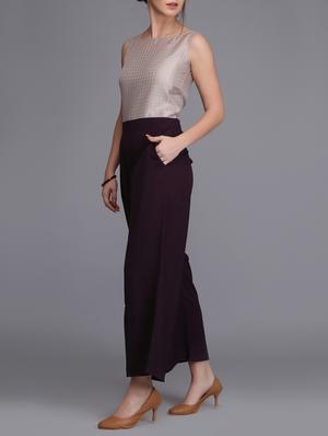 boat neck self design jumpsuit - 15726283 - Standard Image - 2