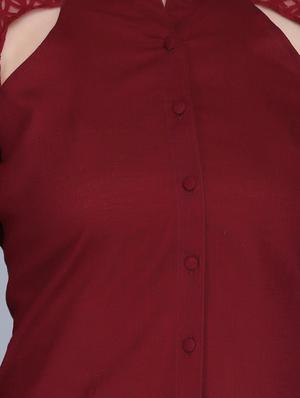 lace sleeved button up top - 15726286 - Standard Image - 5