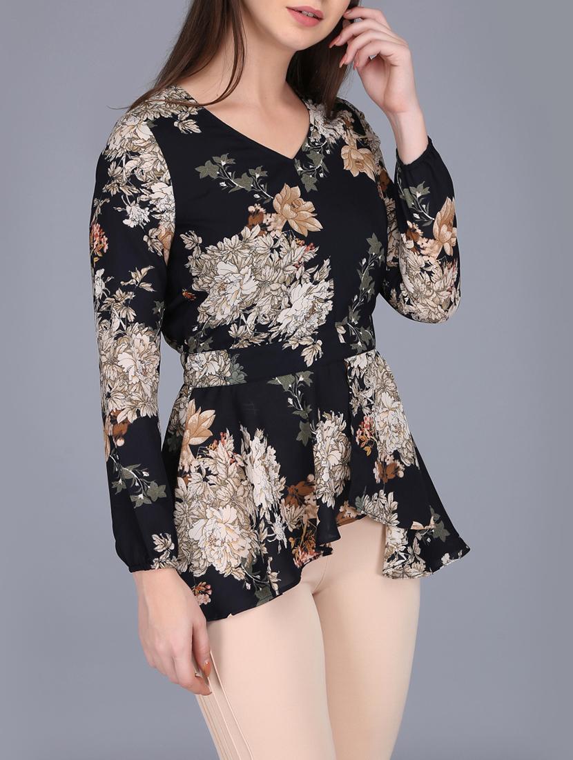 floral asymmetric peplum top - 15726287 - Zoom Image - 2