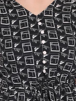 drawstring waist quirky print top - 15726289 - Standard Image - 5