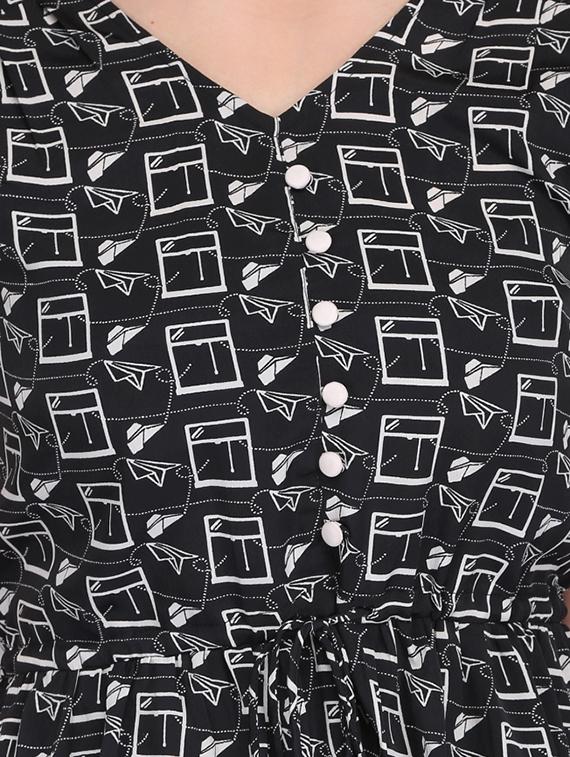 drawstring waist quirky print top - 15726289 - Zoom Image - 5