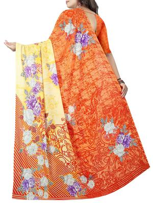floral printed saree with blouse - 15726299 - Standard Image - 2
