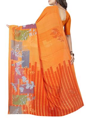 floral printed saree with blouse - 15726300 - Standard Image - 2