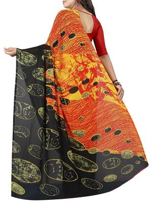 geometrical printed saree with blouse - 15726302 - Standard Image - 2