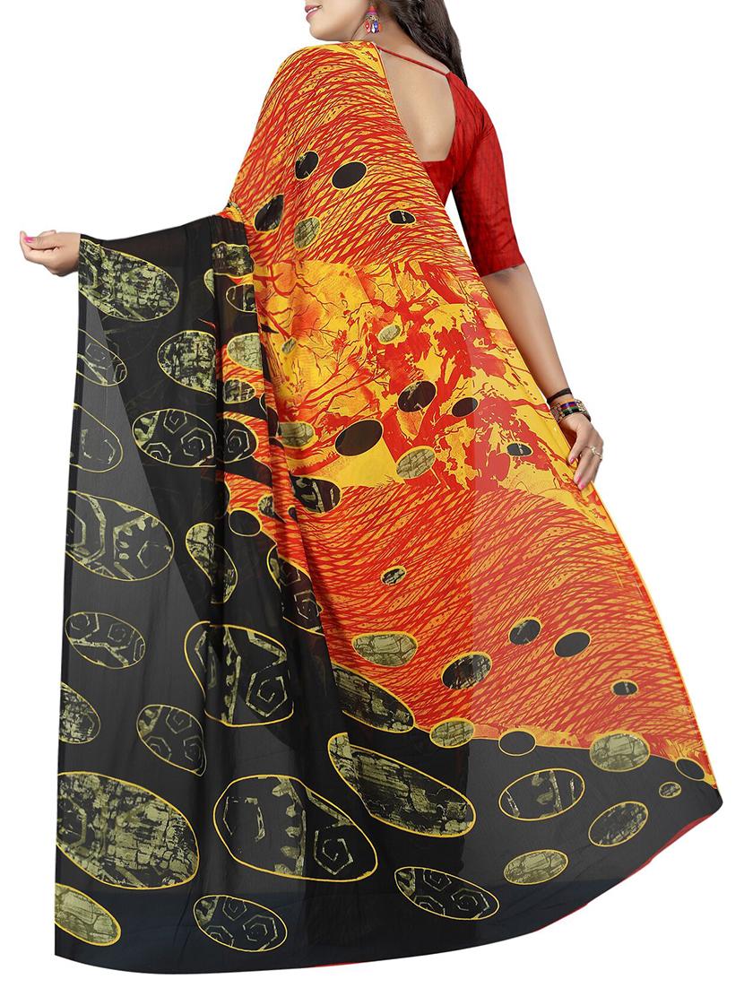 geometrical printed saree with blouse - 15726302 - Zoom Image - 2