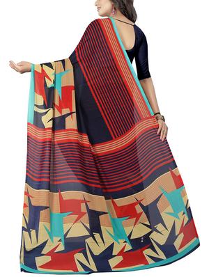 geometrical printed saree with blouse - 15726304 - Standard Image - 2