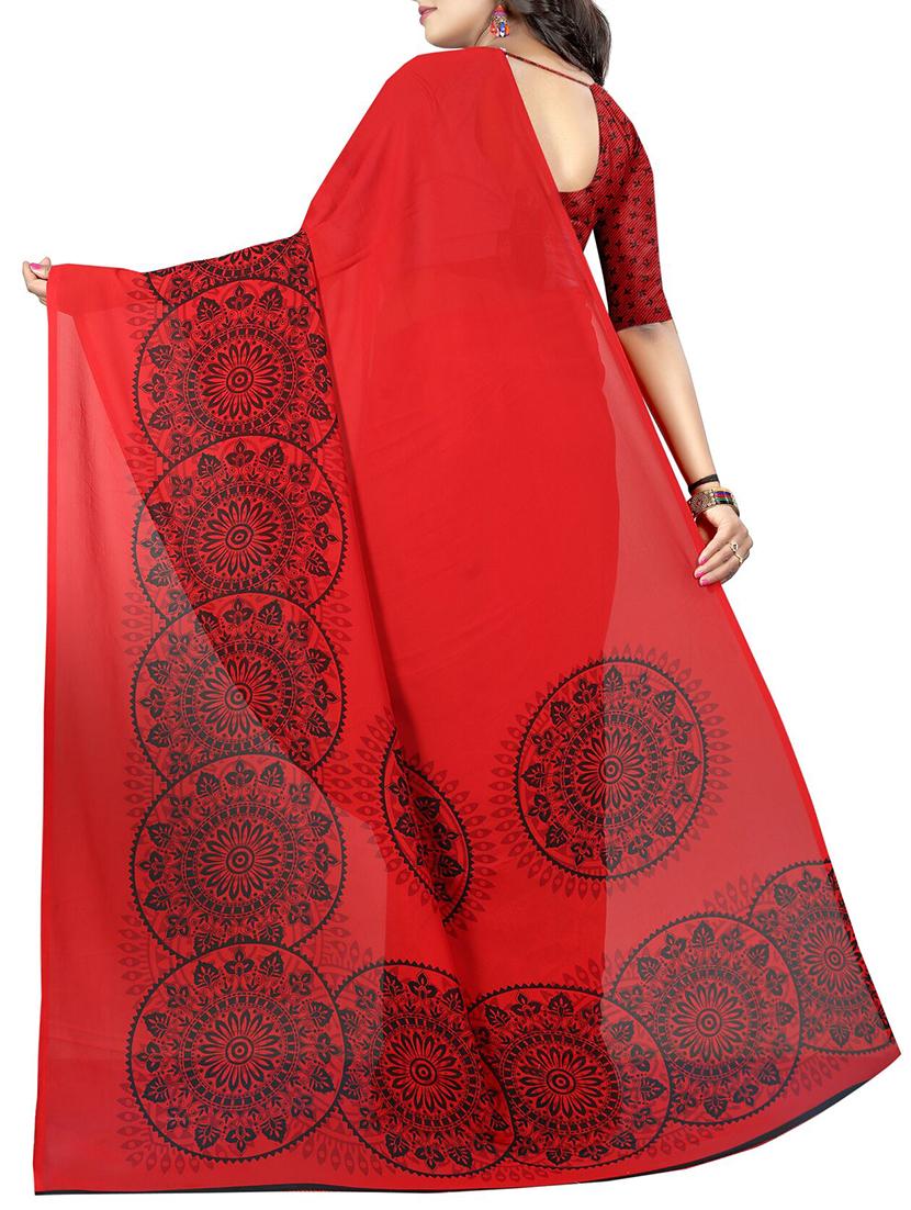 floral printed saree with blouse - 15726308 - Zoom Image - 2