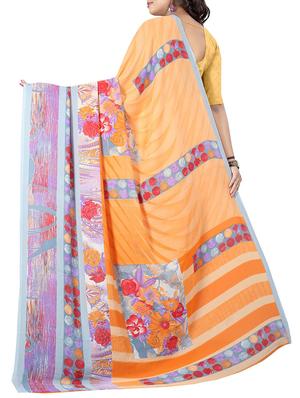 floral printed saree with blouse - 15726310 - Standard Image - 2
