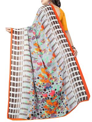geometrical printed saree with blouse - 15726311 - Standard Image - 2