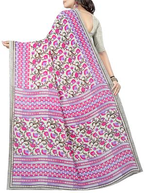 floral printed saree with blouse - 15726317 - Standard Image - 2