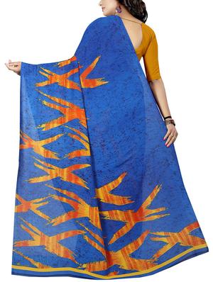 geometrical printed saree with blouse - 15726318 - Standard Image - 2