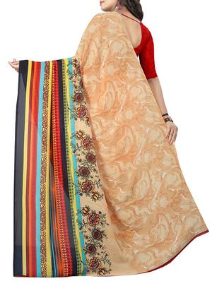 floral printed saree with blouse - 15726321 - Standard Image - 2