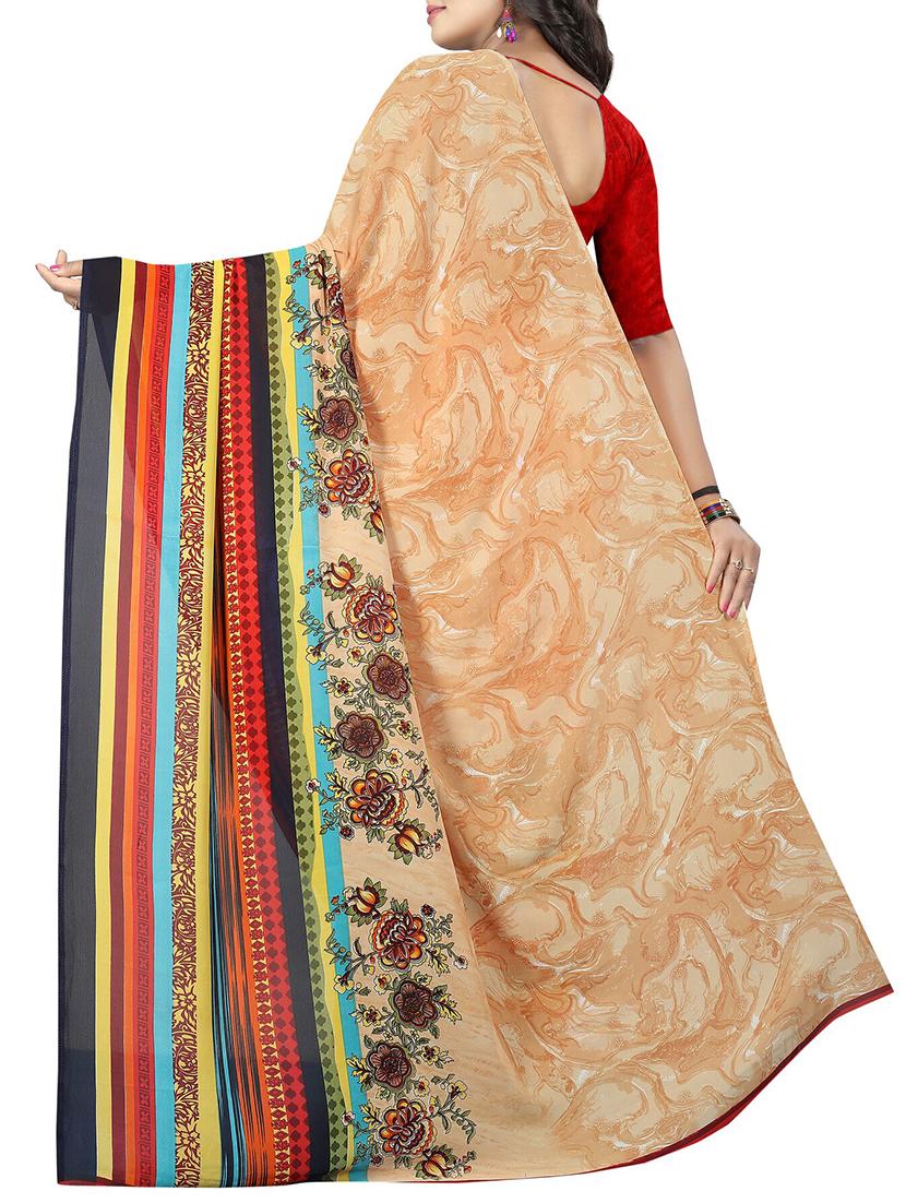 floral printed saree with blouse - 15726321 - Zoom Image - 2